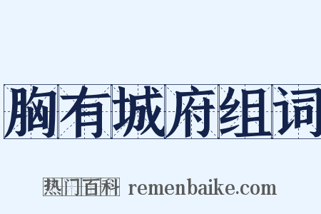 胸有城府组词是什么意思的图片